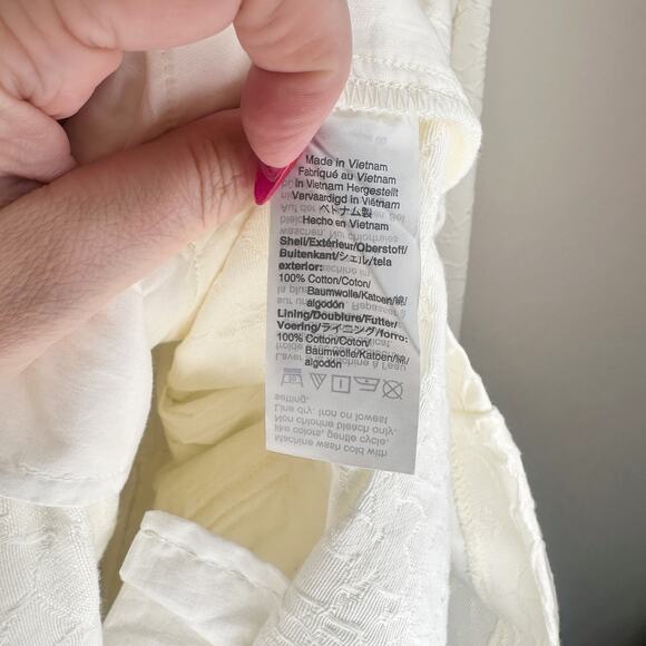 NWT J Crew Embroidered Floral Long Sleeve Tie Waist Cream Utility Romper 14 - Picture 14 of 16